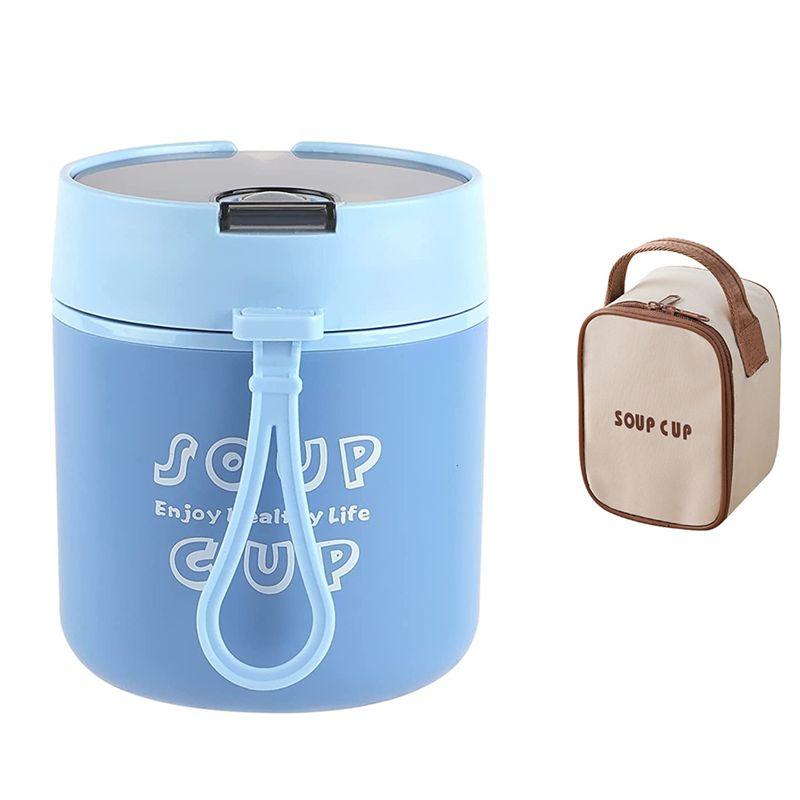 AEE2-Insulated Food Container, 18 Ounce Stainless Steel Kids Adult Thermos For Hot Food, Vacuum Insulated Food Jar синий