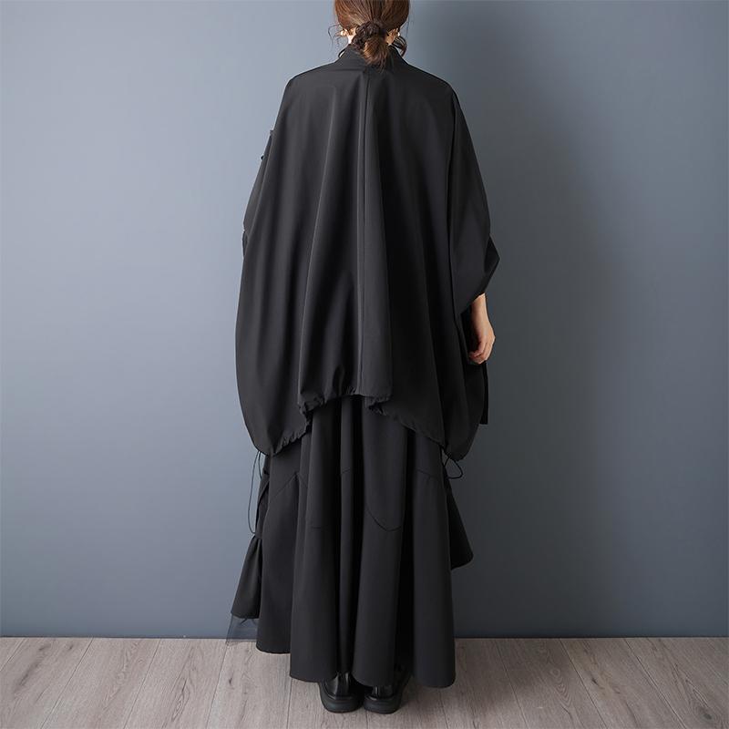 Dlouhý rukáv Oversized Černé Vintage košile & halenky pro halenku Ležérní volné jarní letní podzimní topy dámské košile na knoflíky