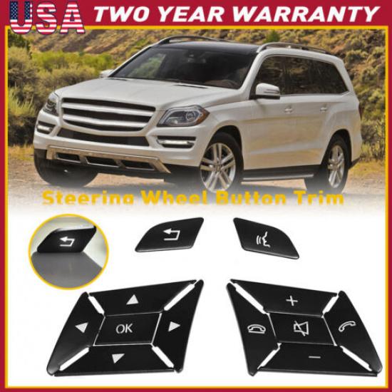 12PCS Black Steering Wheel Button Trim Fits For Mercedes Benz E C G Class
