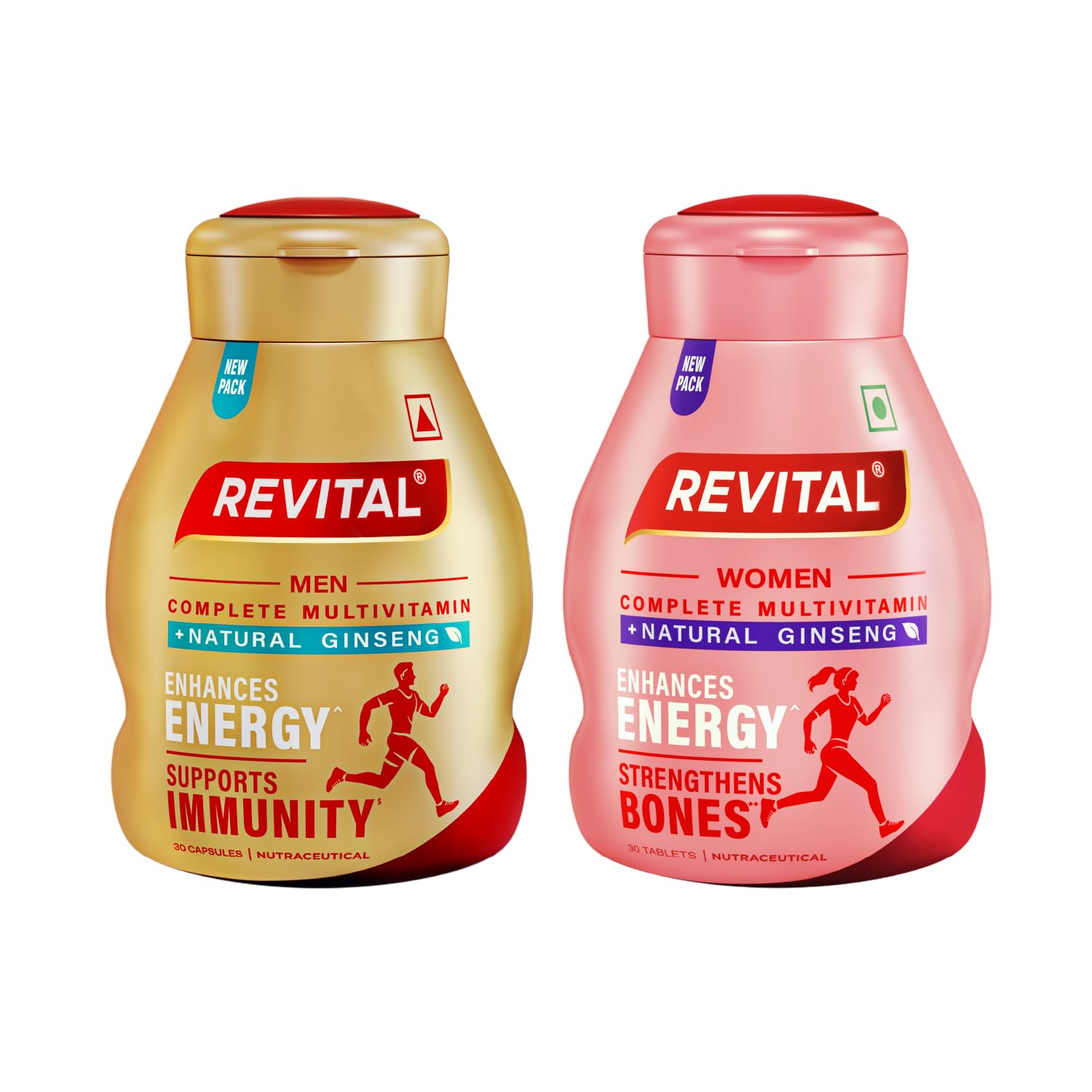

Revital H Woman 30S & Men 30S Combo Capsules, Energy Boost, Multivitamins for Daily Vitality, Immunity & Bone Support
