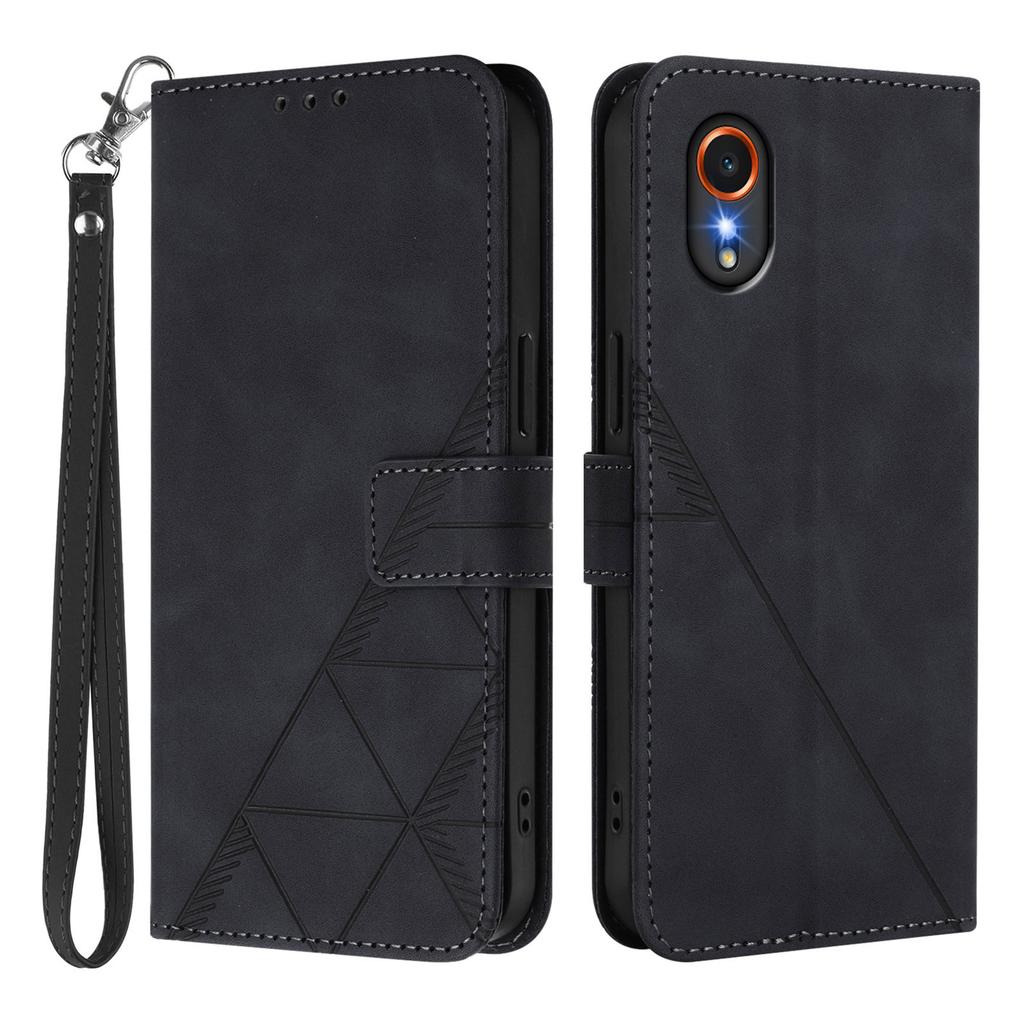 For Samsung Galaxy Xcover7 Leather Case with Hand Strap Wallet Stand Phone Cover