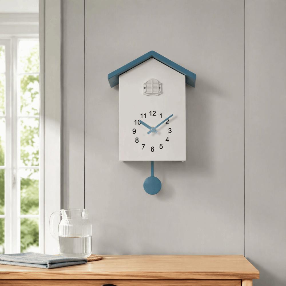 Timed Alarm Cuckoo Wall Clock Battery Powered Decorative Wall Clock Bird House Clock Bedroom Decor