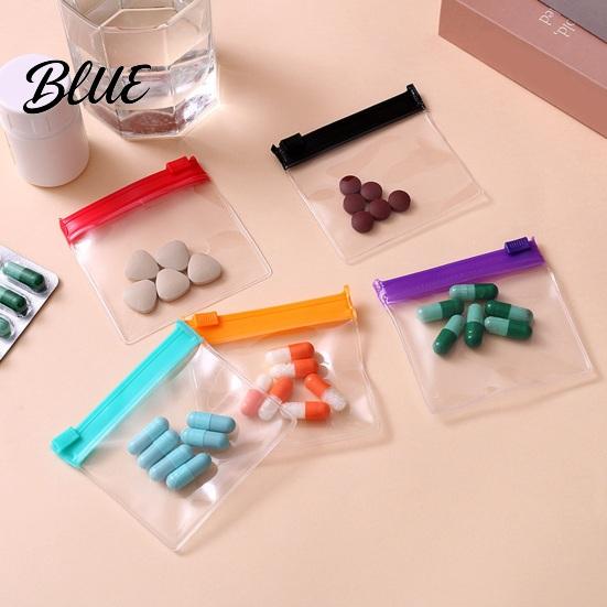 Small Zipper Storage Bag Slide Lock Medicine Bags Compact Travel Pill Pouch Set Accessory Reusable EVA Waterproof Bag for Items Organization