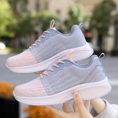 Women's Breathable Flyknit Low-Top Running Shoes - Non-Slip, Lightweight, Casual All-Season Sports Footwear