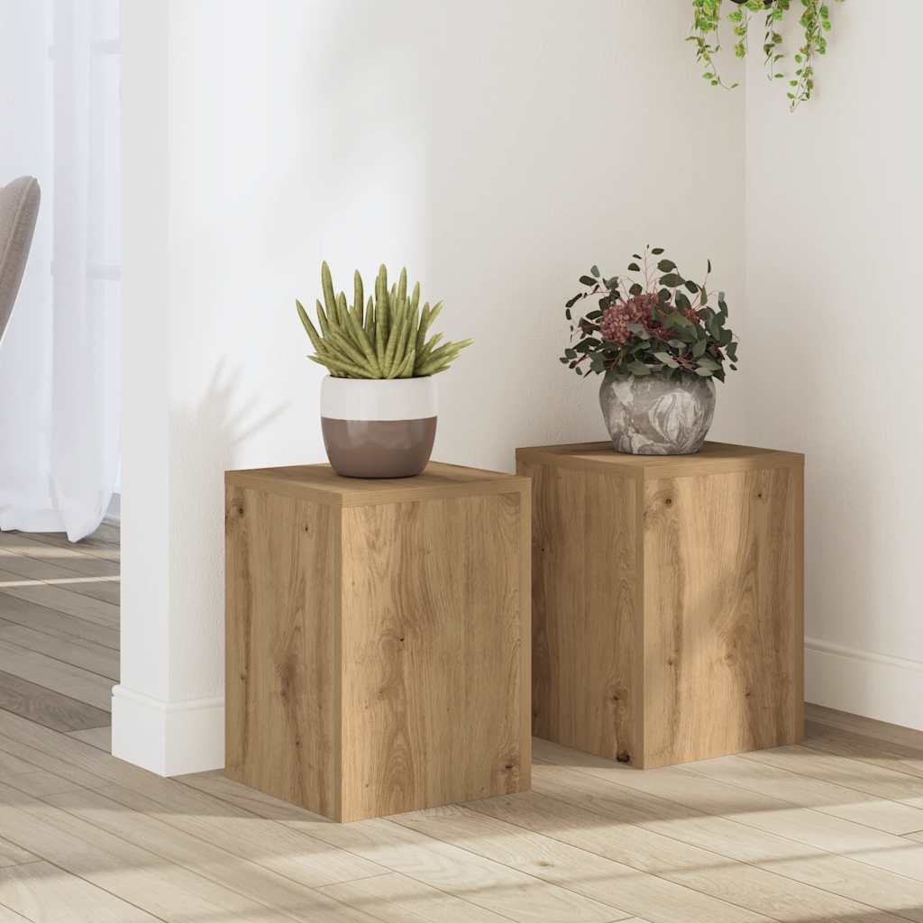 Plant Stand 2 Pcs. Artisan Oak 25 X 25 X 35 Cm Engineered Wood