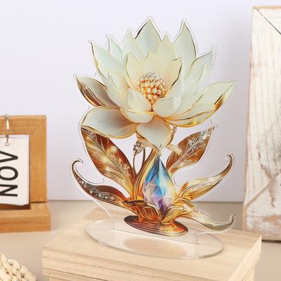 Flower Plaque Standee Ornament Lightweight Display With Stand Base Acrylic Plaque Sign Tabletop Sign For Party Supplies Desk