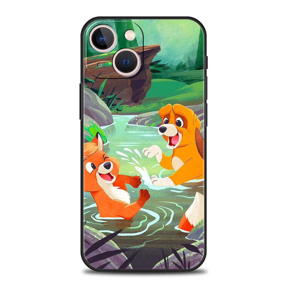 

Розкішний чохол Cute The Fox and the Hound для iPhone 13 14 Mmini 11 12 Pro Max 7 8 Plus SE X XR XS Soft Black Cover Fundas iPhone SE 2022
