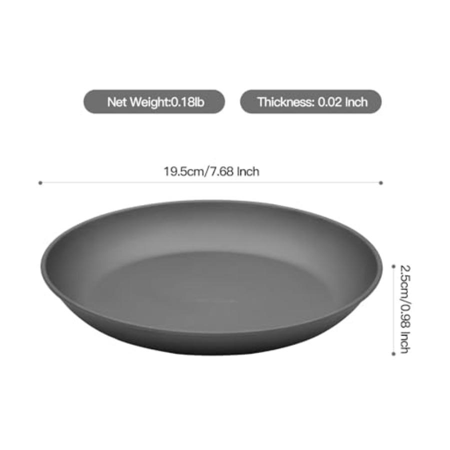 2 pcs Titanium Campg Plate Dishes, ch Ultralight Durable Titanium Dish Plate Cookware, Outdoor Stackable Servg Backpackg plates