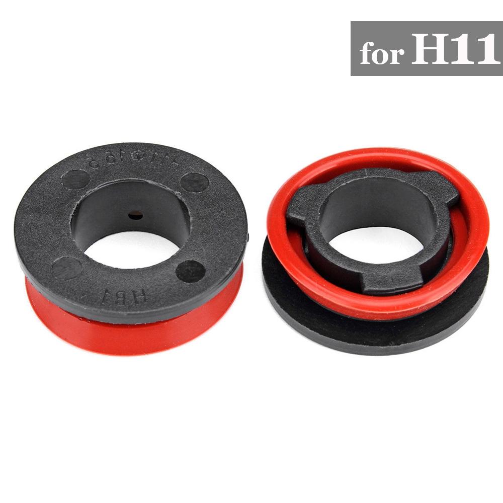 2pcs H11 ABS LED Headlight Bulb Base Adapter Socket Retainer Holder Black New