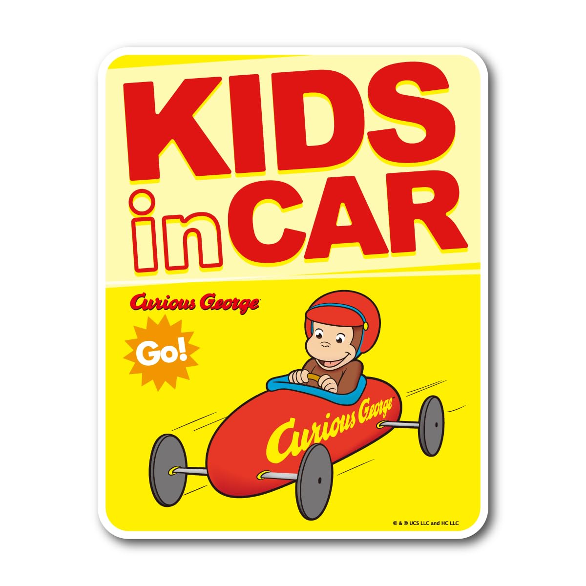 Curious George Car Sticker Anime KIDS in CAR Go Kart