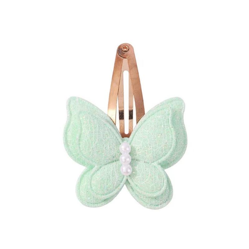 4-teiliges/Set Schmetterling Haarspangen Set für Mädchen Doppellagige Schleife Niedliche Pony Haarspange Baumwolle Sicher Kinder Baby Haarschmuck Set