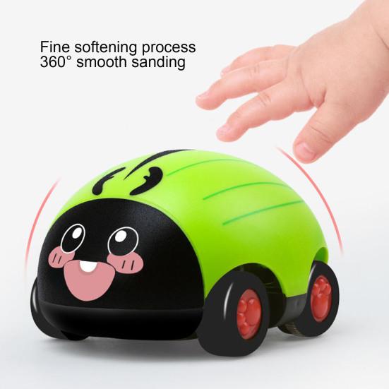 Pull Back Car Lovely Simulated Plastic Ladybug Two-way Pull Back Toy for Kids
