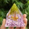Pyramid Amethyst Peridot Meditation Tool Healing Crystal Energy Saving Quartz Home Decoration Crafts