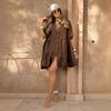 New Women's Loose Solid Color Vacation Casual Button Artistic Style Cardigan Fashion Dress