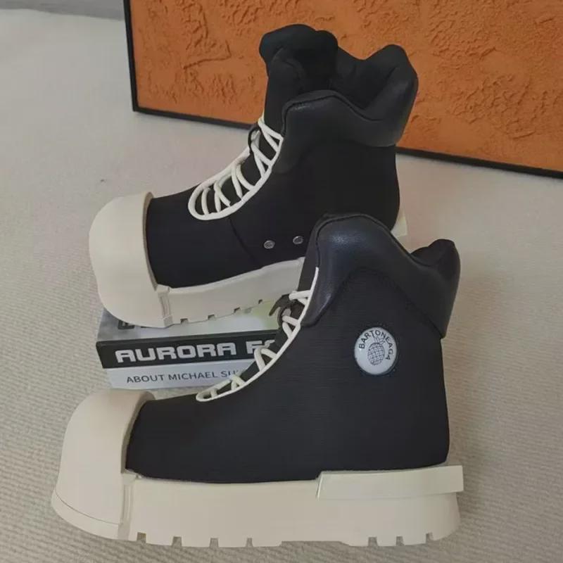 Miqi High-Top Big-Toe Sneakers: Thick-Soled, Round-Toe, Height-Boosting, Stylish Casual Unisex Shoes
