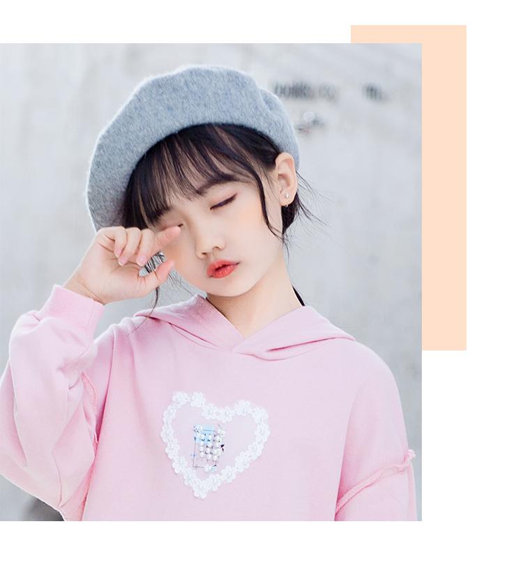 Girl's Pink Hooded Sweatshirt