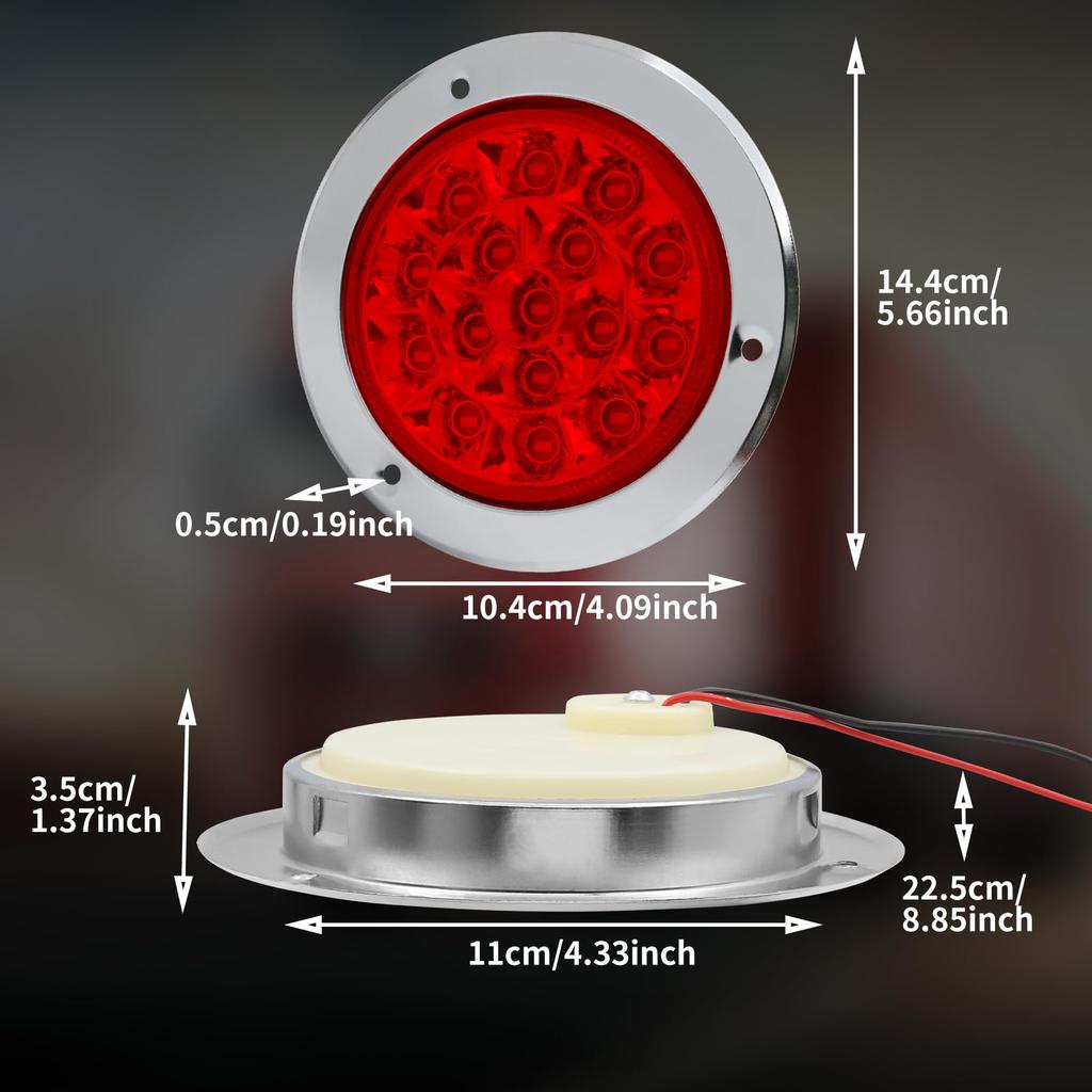 Ygmylandbb LED Truck Tail Lamp Trailer Tail Light 24V Brake Lamp Universal Round