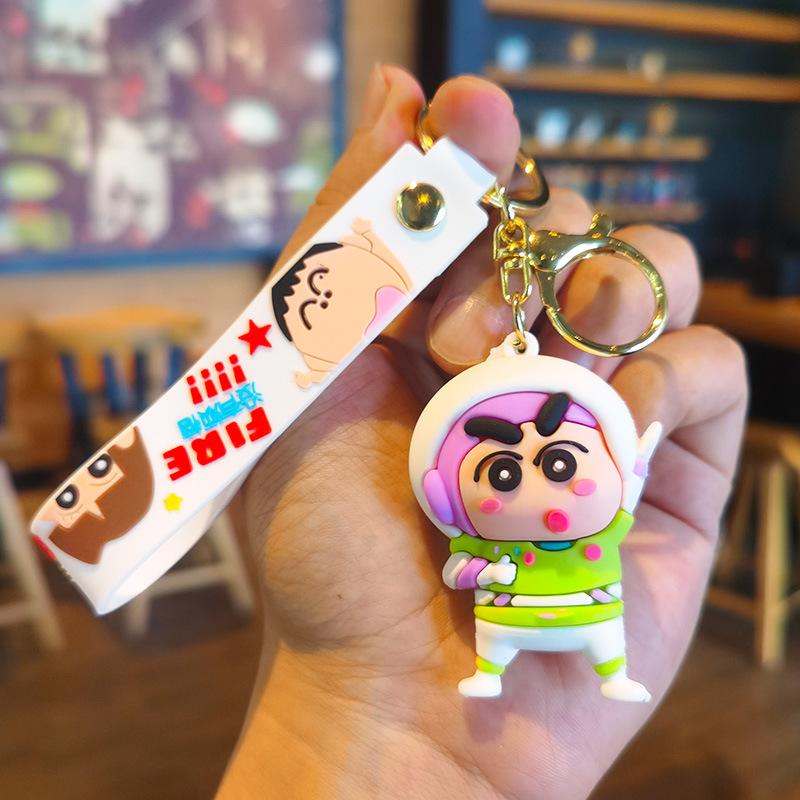 New Anime Crayon Shin-chan Kawaii Q Version Cos Cross Dress Funny Figure PVC Model Toys Doll Couple Keychain Gifts