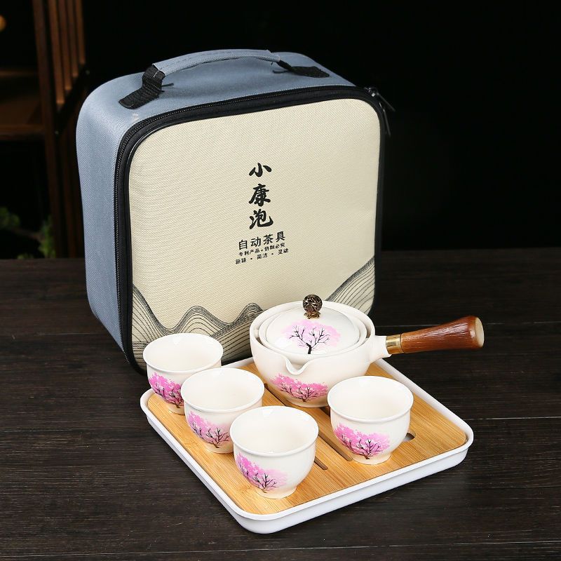 Portable Travel Tea Set Xiaokang Bubble Lazy Automatic Tea Making Artifact Ceramic Business Gift