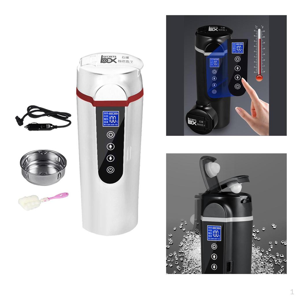 Car Heating Cup 24V/12V Traveling Kettle LED Display Travel Coffee Mugs Warmer Electric for