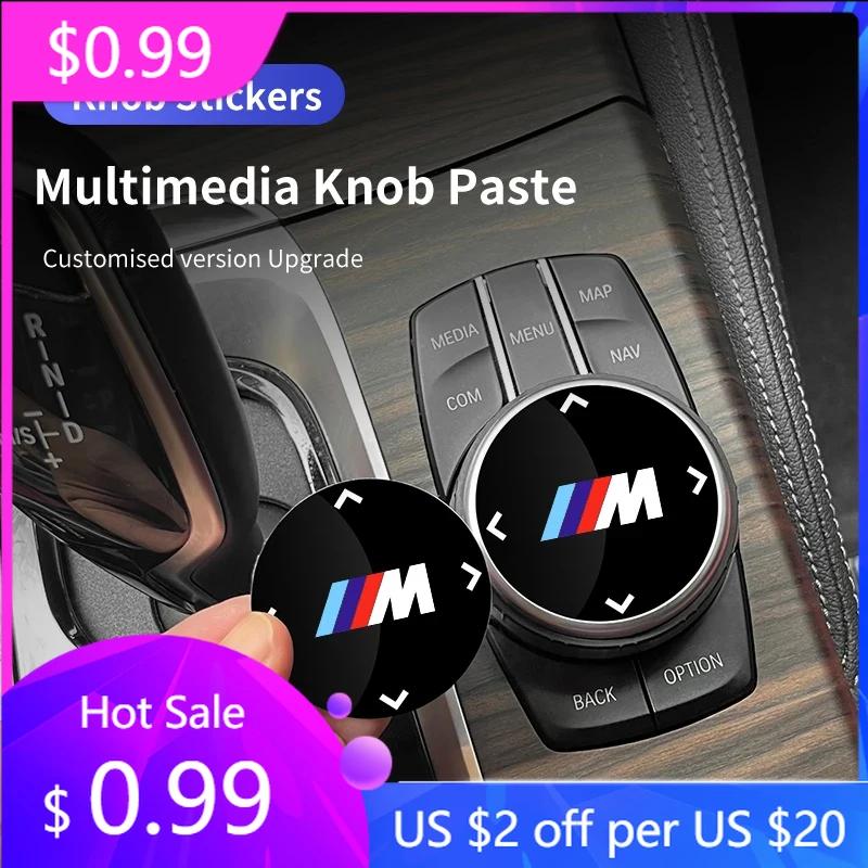 2025 Hot Multimedia Knob Button Cover Interior Sticker For Bmw M Performance M2 M3 M4 M5 M6 1 2 3 4 5 7 Series X4 X5 X7 F10 E39
