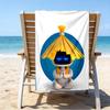 proof beach towel with a Astro Bot4 pattern - soft,absorbent,quick-drying,machine washable - perfect for swimming,camping,bathing