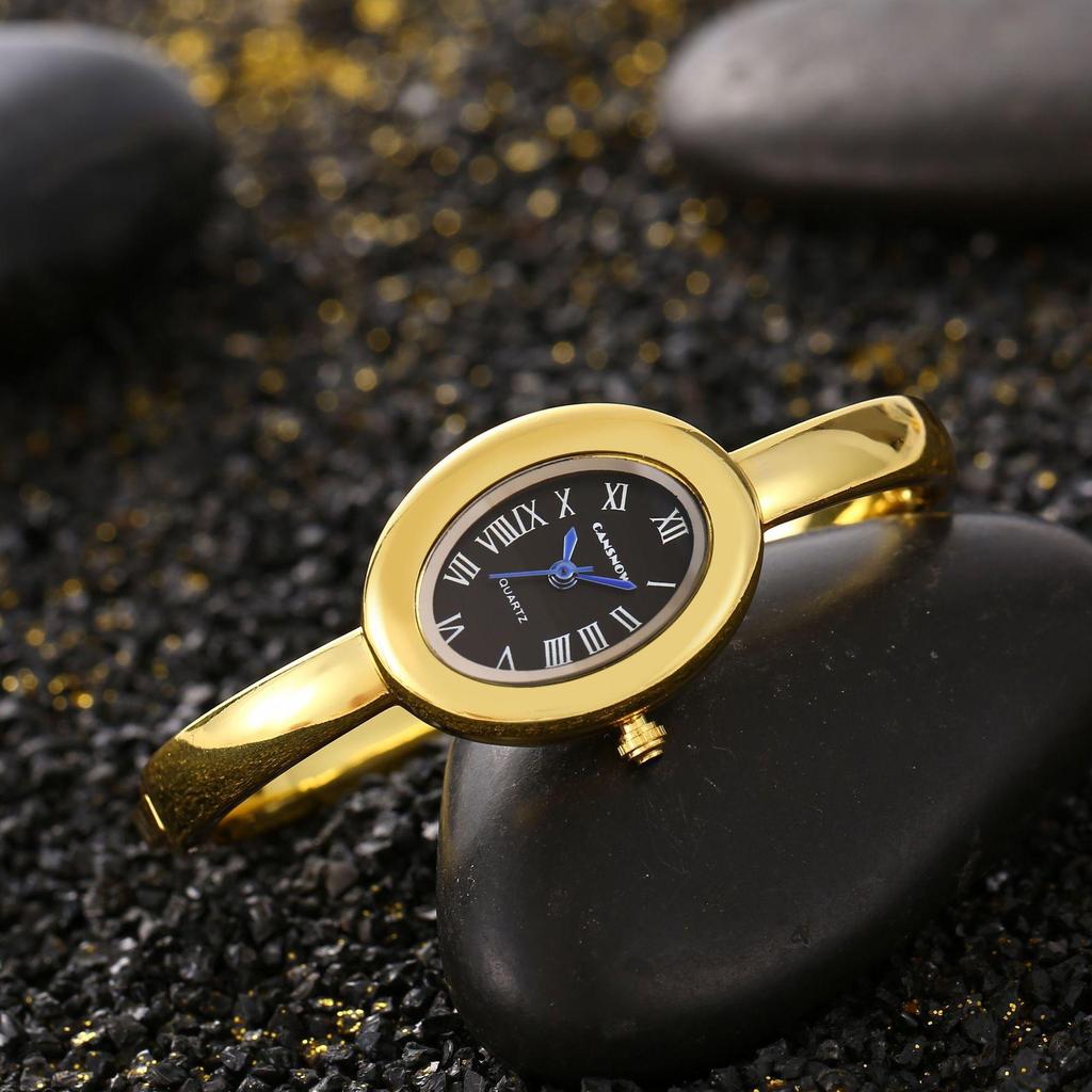 New Style Bathtub Bracelet Small Dial Exquisite and Unique Light Luxury Women's High-end Roman Numerals Oval Quartz Watch