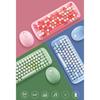 2023 Tastatur-Maus-Kombination, kabellos, 2,4 G, gemischte Farben, 84 Tasten, Mini-Tastatur-Maus-Set mit kreisförmigen Punk-Tastenkappen
