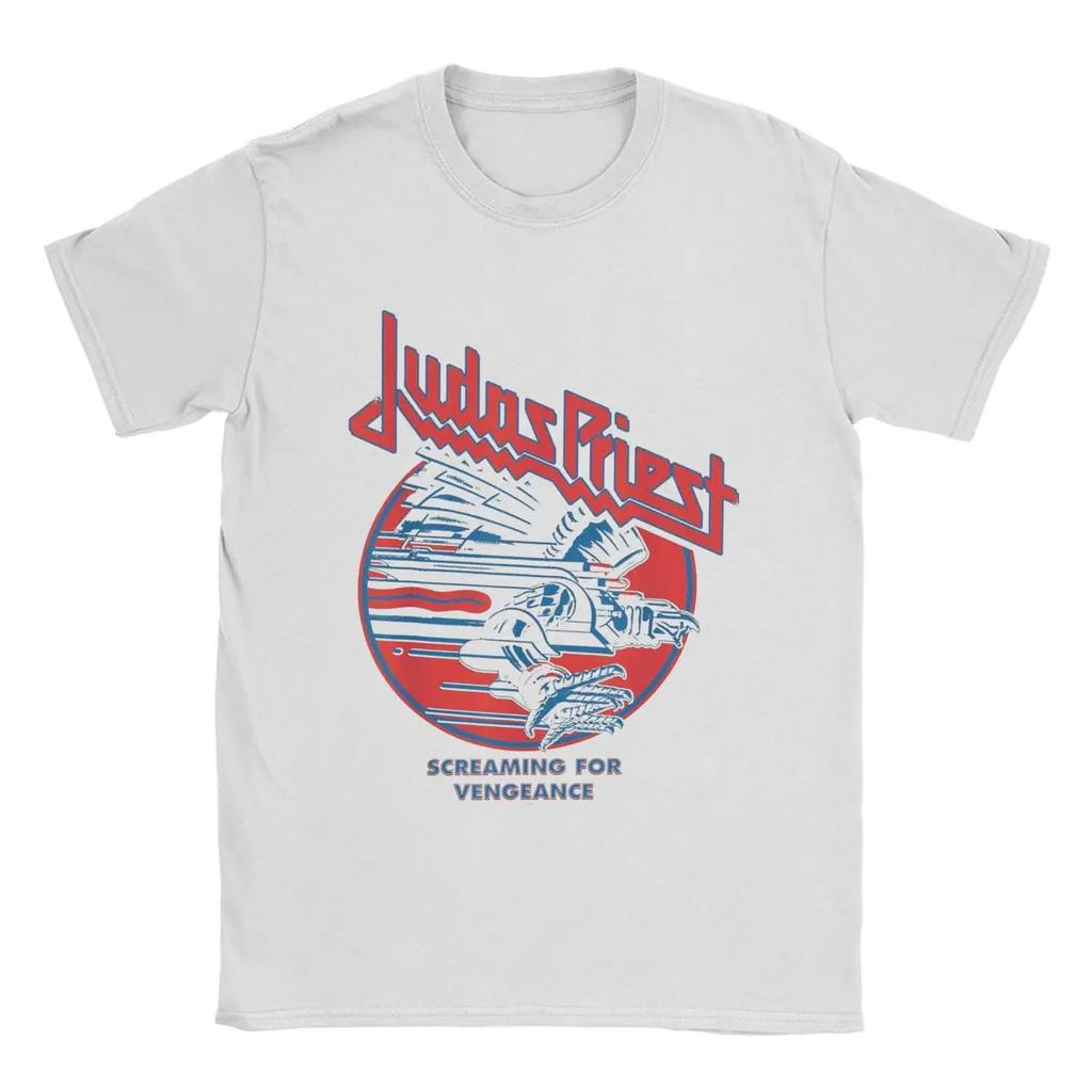 Judas Priest T Shirts for Men Cotton Funny T-Shirts Crewneck Tees Short Sleeve Clothing Graphic