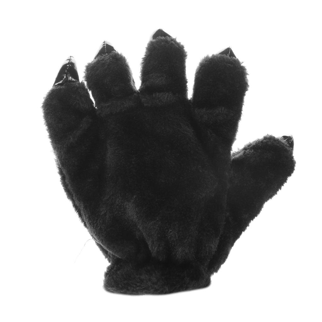 Urocze Rękawiczki Dinozaura z Łapą Potwora Cosplay Puszyste Ciepłe na Jesień i Przebranie Boże Narodzenie Czarne Pazury, Nadruki, Skóra, Zwierzę, Rękawiczki,