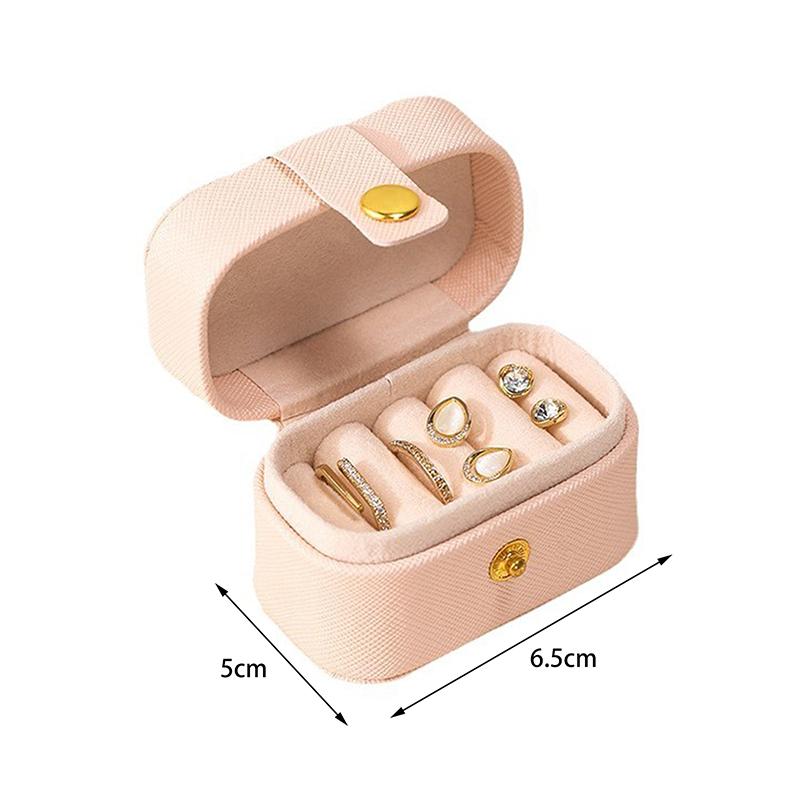Pu Leather Girl Portable Mini Jewelry Earrings Stud Earrings Jewelry Box Organizer