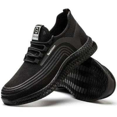 Men Steel Toe Work Sneakers Lightweight Safety Shoe Puncture Proof Indestructible Boots Durable Protective Men Footwear for Work