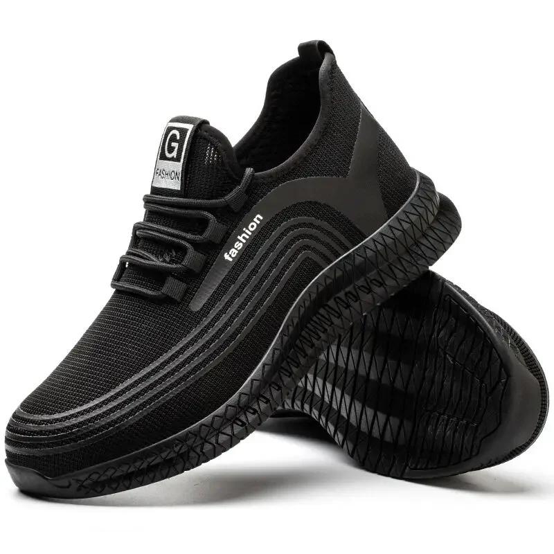 Men Steel Toe Work Sneakers Lightweight Safety Shoe Puncture Proof Indestructible Boots Durable Protective Men Footwear for Work