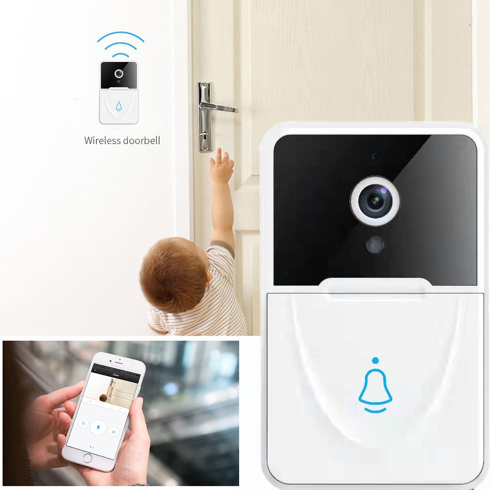 Smart Video Doorbell with Wi-Fi Auto Focus Plastic Material HD Two-Way Audio Night Vision Wireless Cloud Storage Doorbell Camera
