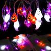 1pc LED Halloween String Lights Bat Ghost Pumpkin Decorative Lamp Battery Operated Festival Lights For Halloween Party Decor