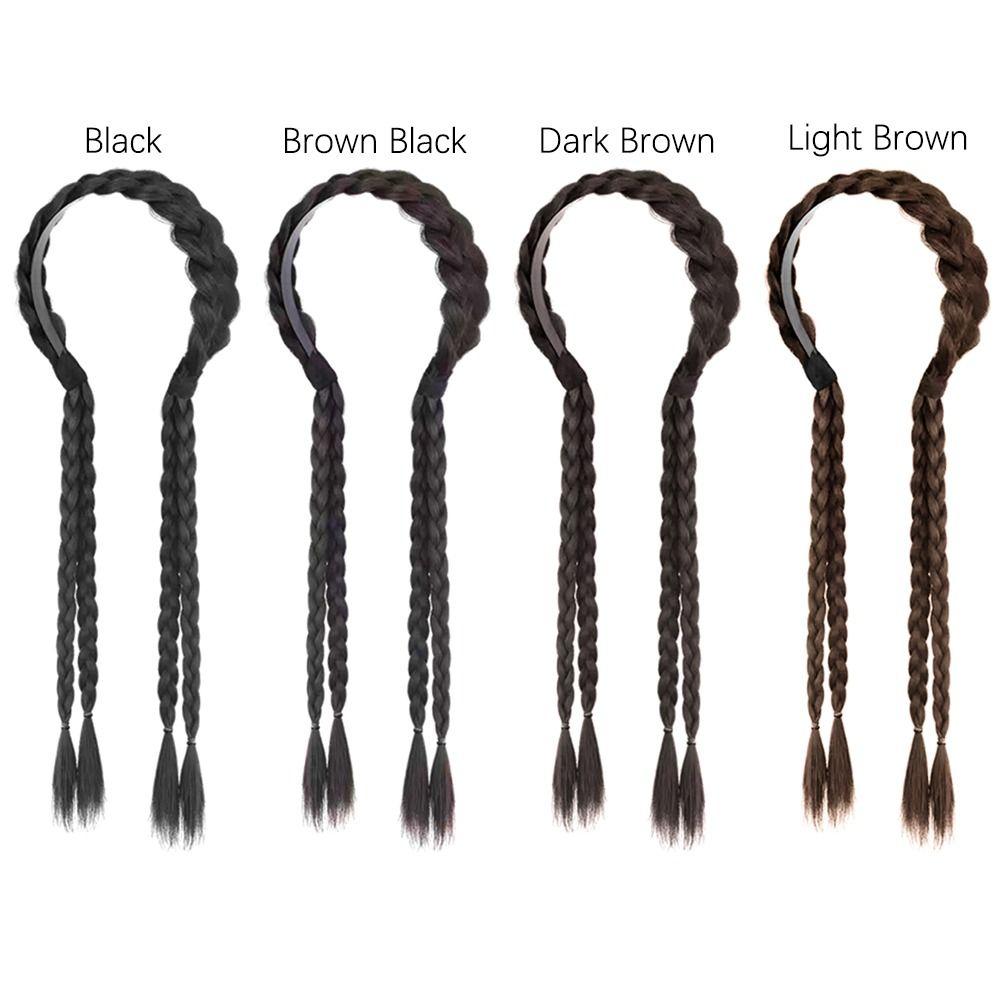 1Pcs Durable Ponytail Wig Headband Synthetic 45cm Hair Wig Piece Long Braid Women Headdress Party Styling Accessories