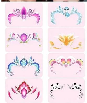 Kids Forehead Stickers for Festival Performance - Face Decals for Children's Dress Up Makeup