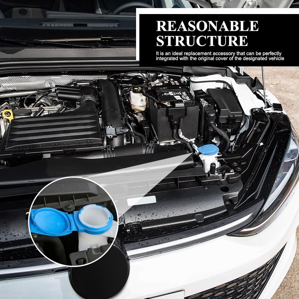 Windshield Wiper Washer Fluid Reservoir Tank Bottle Cap Cover, 3Q0955455 Washer Fluid Cap, Car Accessories Windshield Washer Reservoir Cap Compatible