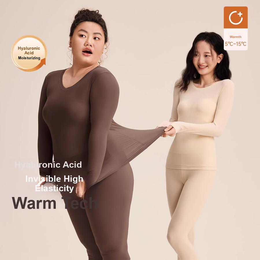Ultra Thin Seamless Underwear Set for Women, Winter Thermal Base Layer Pajamas