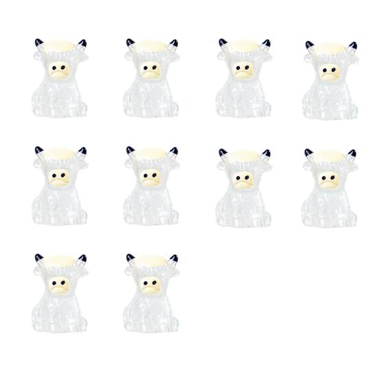 

10Pcs Mini Highland Cow Figurine Resin Miniature Sitting Highland Cattle Statue Animals Collectible Sculpture Desktop Decoration Ornament L