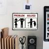 Funny Stick Figure Tin Sign 8x12 Inch Rustic Metal Wall Art Vintage Home Office Decor