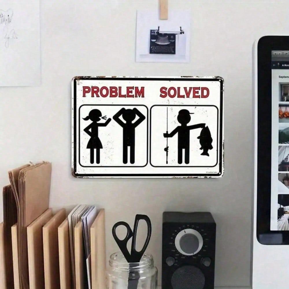 Funny Stick Figure Tin Sign 8x12 Inch Rustic Metal Wall Art Vintage Home Office Decor