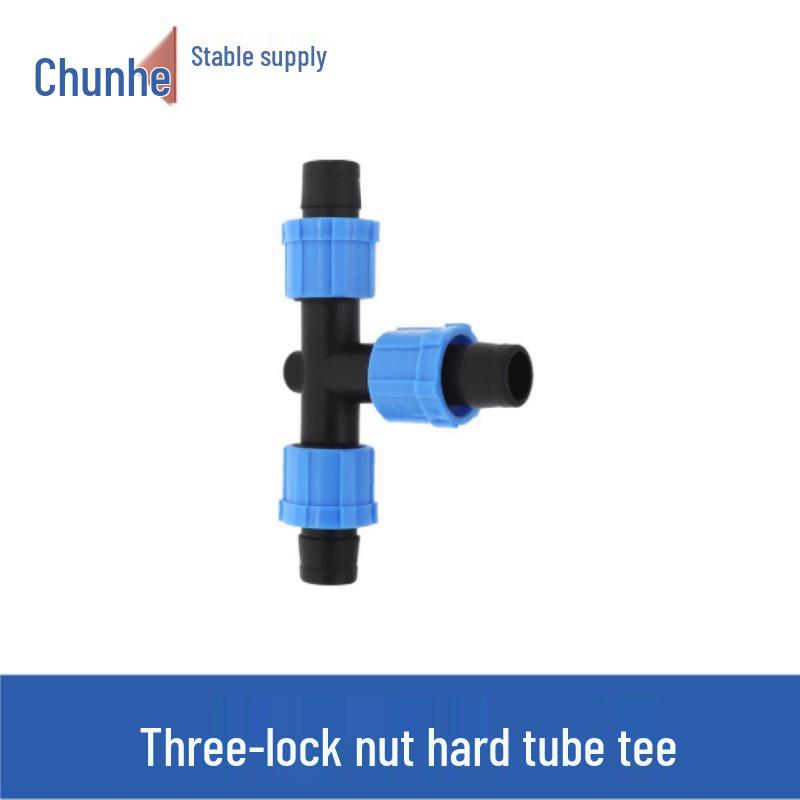 16mm Drip Tape Accessories Set: Tee Connector, Lock, Bypass, Male Thread for Garden, Greenhouse, Agriculture.
