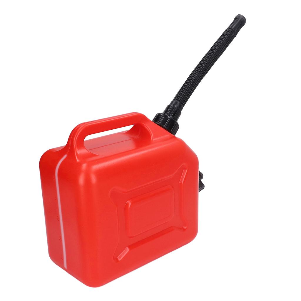 Gas Can 5L 1.3 Gallon ABS Leakage Free Red Portable Gasoline Container with 27cm Outlet Pipe and