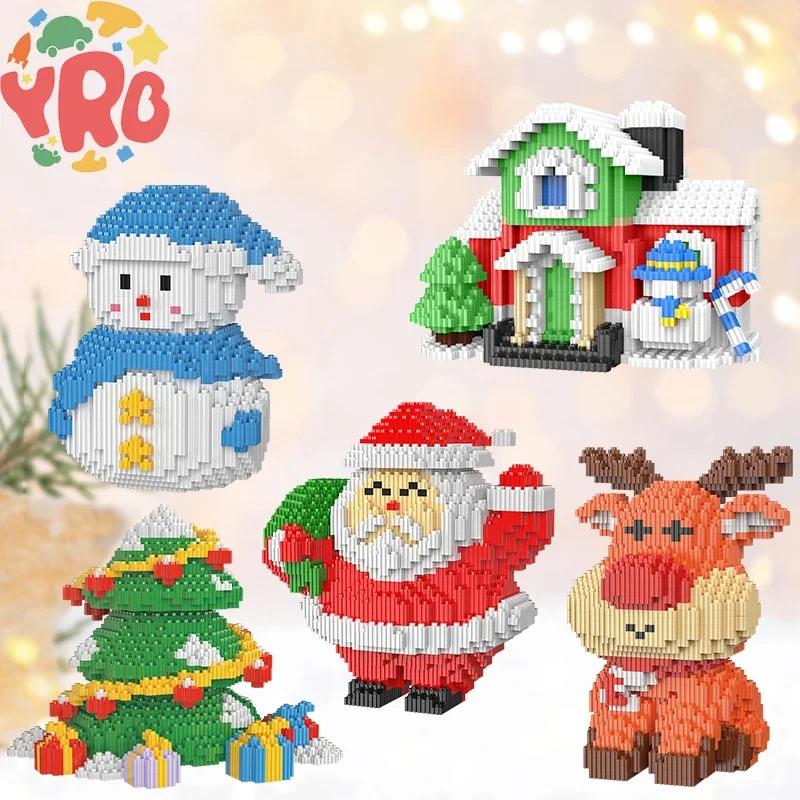 Christmas Winter Scene Building Blocks-Small Particle Children Puzzle Toy DIY Home Decoration Ornament Perfect Kids Holiday Gift