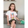 Korean Style Kidsren's Clothing Summer New Style 2026 Kidsren's Pure Cotton Short-Sleeved T-Shirt Cartoon Round Neck Pullover Girls' Clothes