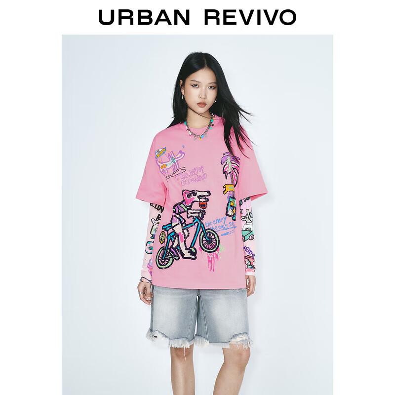 UR 2025 Women s Graffiti Print Cotton T-Shirt S