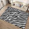 Modern Zebra Stripe Black and White Area Rug for Living Room Decor Suitable for use as an anti-slip for living room bedroom sofas