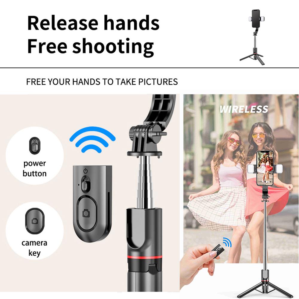 45.6-Inch Multi-function Selfie Stick Desktop Tripod with Telescoping Rod 6 Sections with Phone
