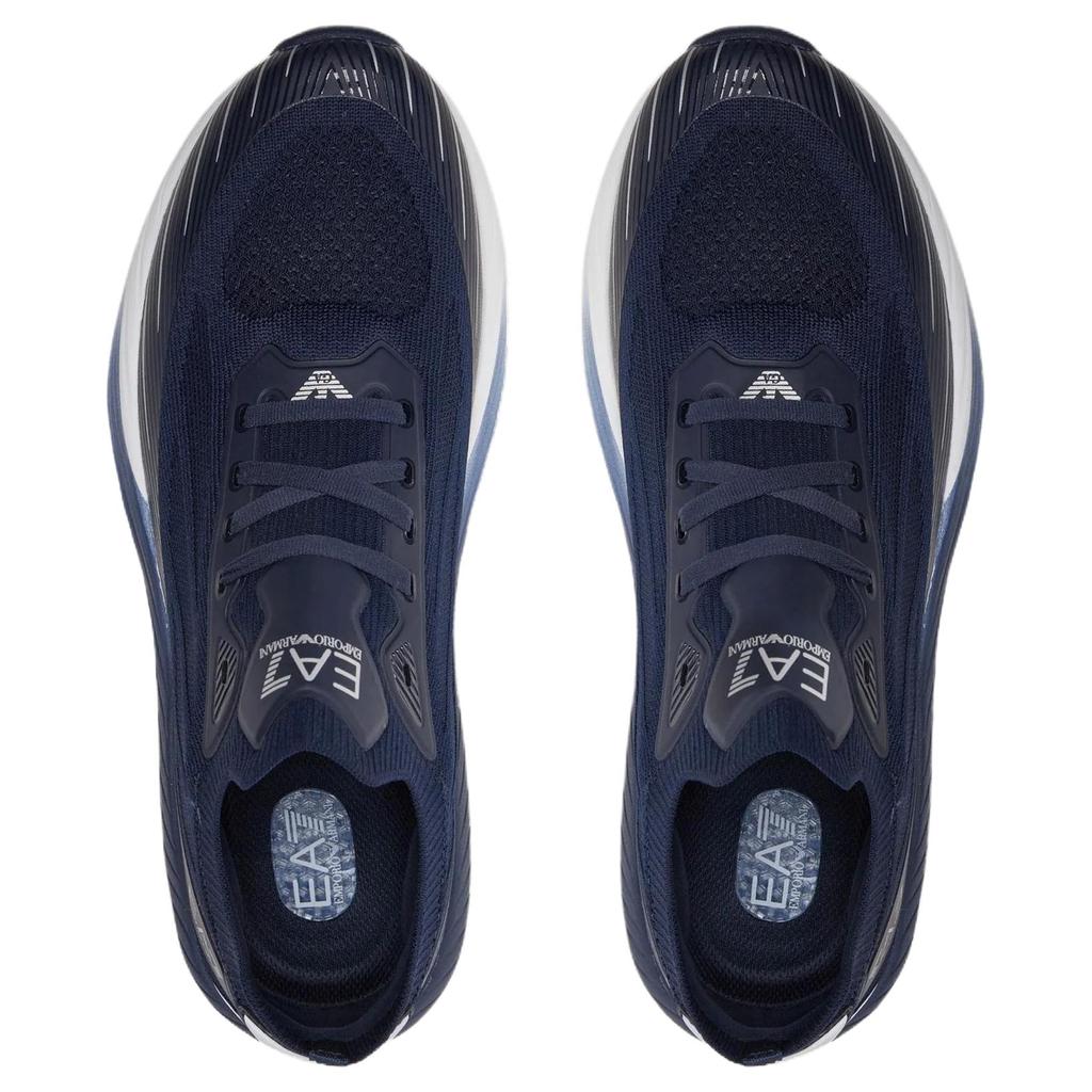 Emporio Armani Sapatos Casuais de Cadarço com Biqueira Redonda EA7 Tênis Unissex Azul X8X176-XK377-R649